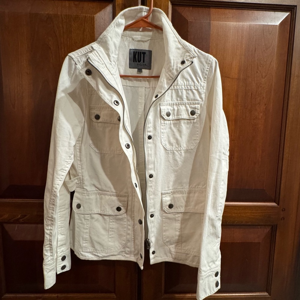 KUT from the Kloth White‎ Jean Utility Jacket Size M - Picture 3 of 15